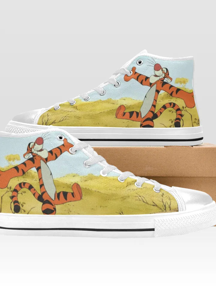 Tigger Shoes, High-Top Sneakers, Handmade Footwear