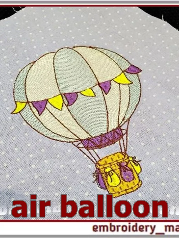 Free Embroidery design air balloon Children embroidery