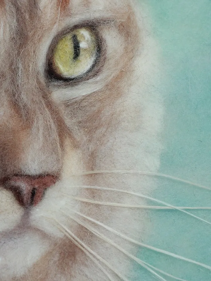Realistic Felted cat portrait from photo,Christmas Gift Wrapping,Customized gift