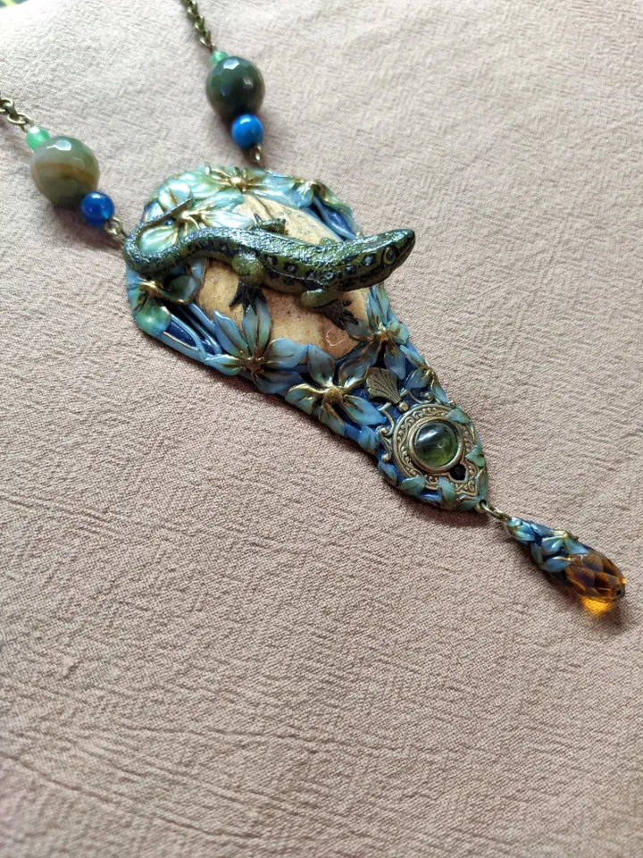 Lizard Pendant, Lizard Jewelry,Reptile Jewelry, Lizard Necklace
