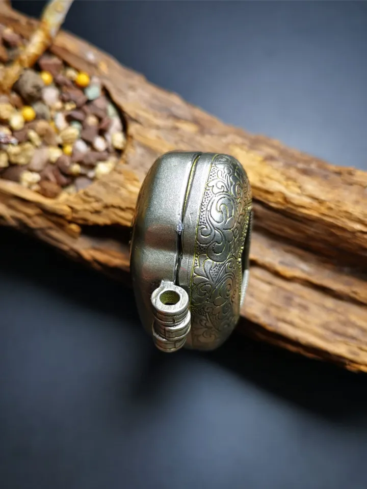 Gandhanra Antique Handmade Gau Ghau Shrine,Manjusri,Wisdom Buddha,Mini Tibetan Buddhist Altar Amulet Pendant