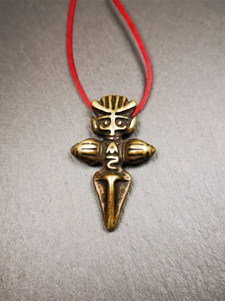 Gandhanra Antique Tibetan Buddhist Amulet,Mini Garuda,Garula,Suparna,Golden-winged Bird Pendant,Made of Copper, 1.77 Inches