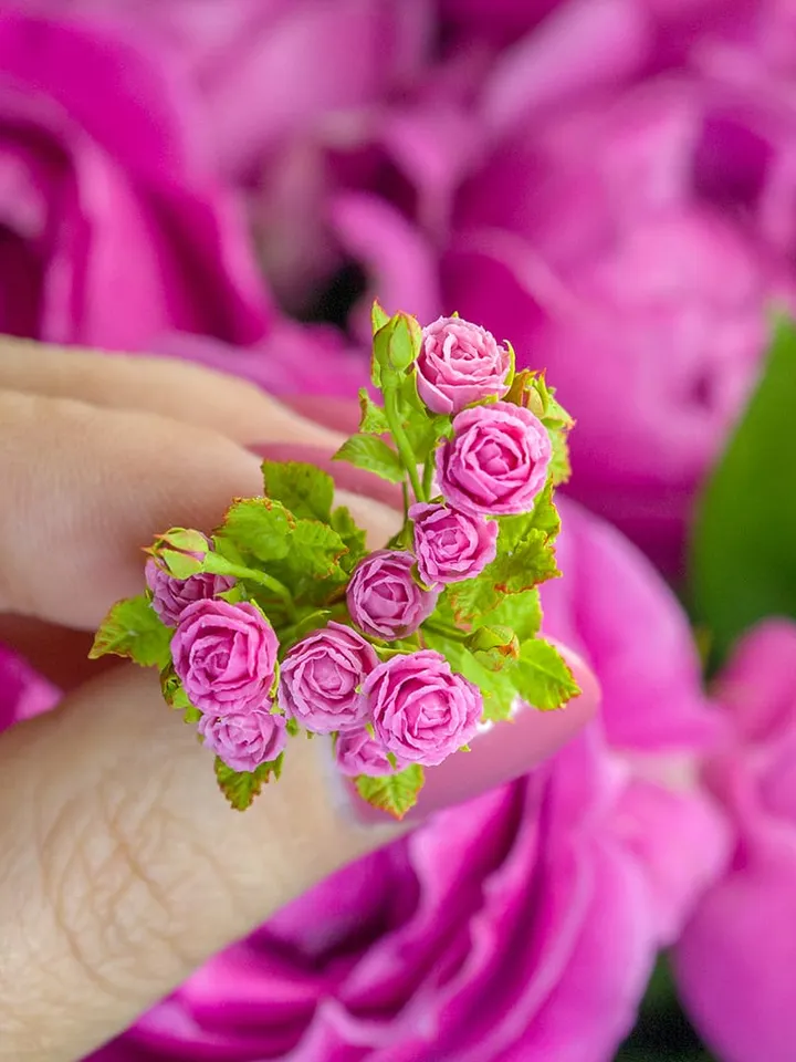 TUTORIAL Miniature shrub roses / spray roses with air dry clay