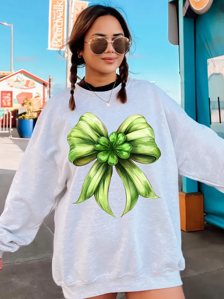 St. Patrick’s Day Bow png, St Patricks Coquette PNG, Green Coquette PNG, 4 leaf clover png, St Patrick's Day png, Irish png, Shamrock png