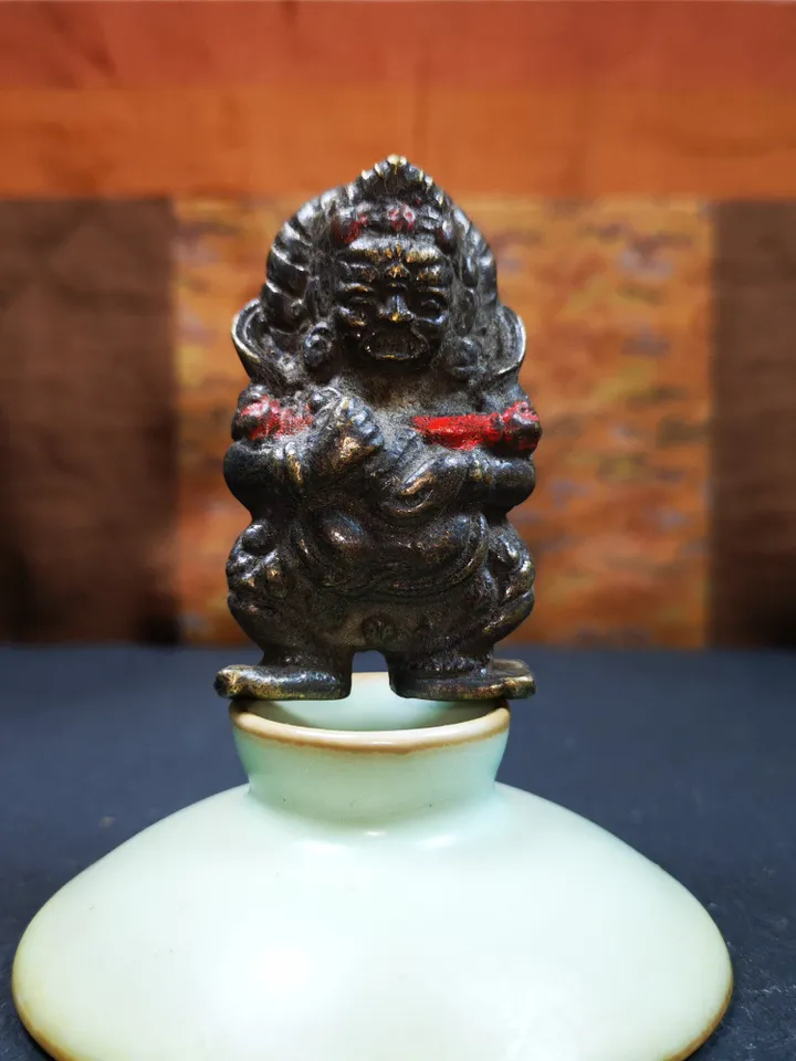 Gandhanra Handmade Tibetan Buddhist Statue,Panjaranata Mahakala,40 Years Old
