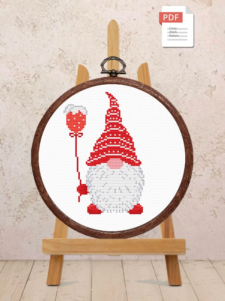 Christmas Gnome Cross Stitch Pattern, Merry Christmas Cross Stitch Pattern, Christmas Decoration, Christmas Pattern #hld022