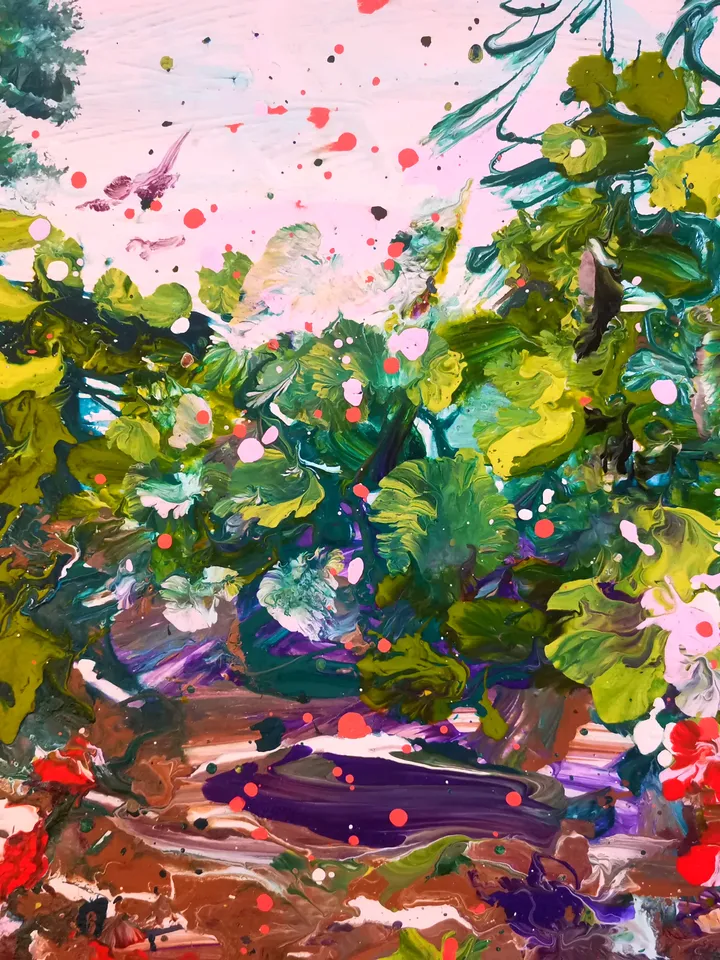 Abstract Flowers Nature Art Original Oil Painting Soul Forest Artist Svinar Oksana