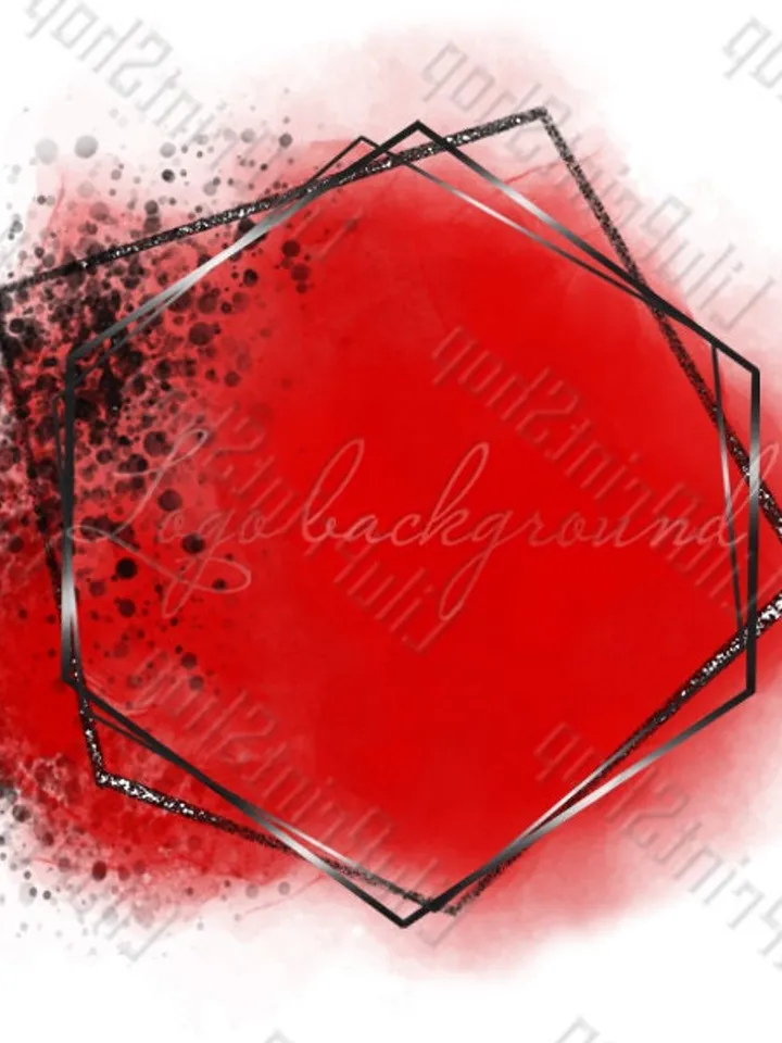 Red Watercolor logo png, Red and black logo design Background overlay digital instant download