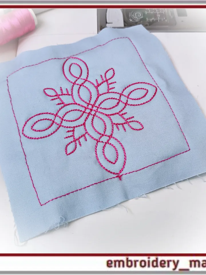 Quilt Block 38 Quilting with floral plant patterns Machine Embroidery Designs