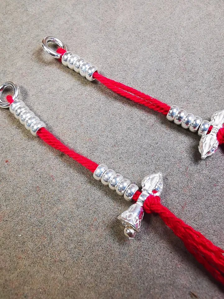 Gandhanra Handmade 4mm Sterling Silver Tibetan Buddhist Prayer Bead Counters for 6-12mm Mala,with Dorje and Vajra Pendant