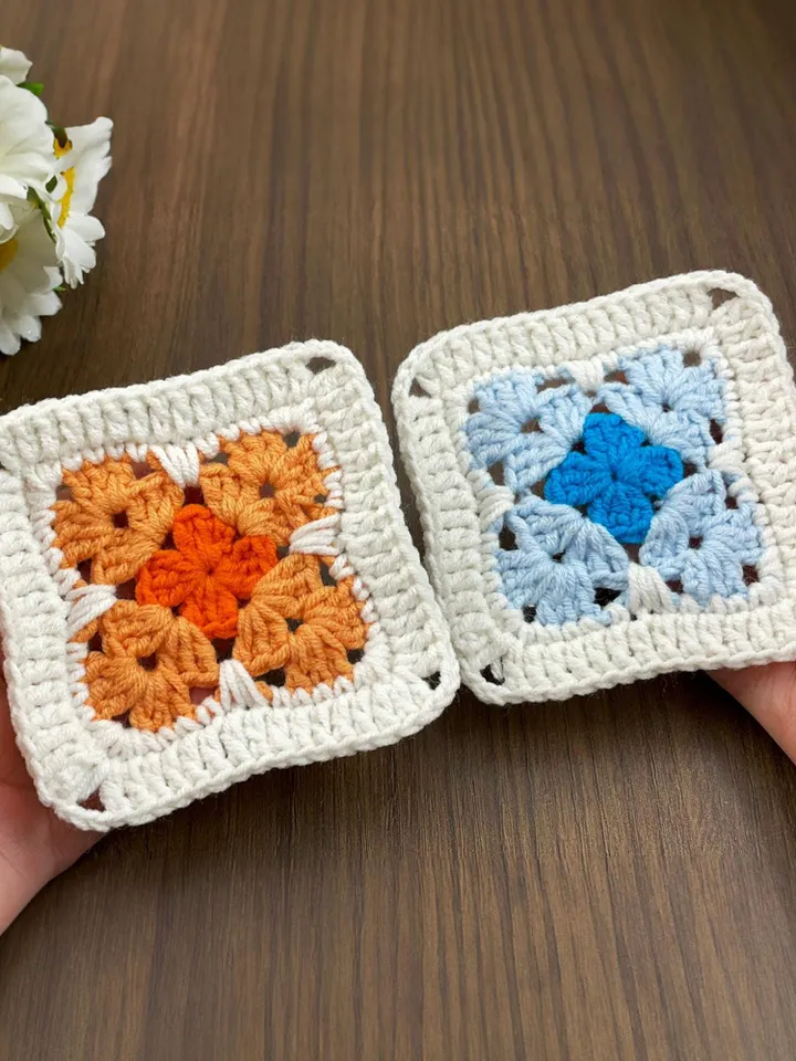 Floral Granny Square Crochet Pattern PDF, Flower Motif Tutorial for Beginners, DIY Blanket, Pillow, or Bag Design