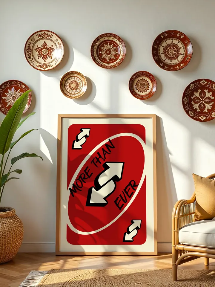 More Than Ever play Reverse Card Wall Art Funny Meme Poster Digital Download Red Black Typography Pop Culture Print Game Room Meme Decor