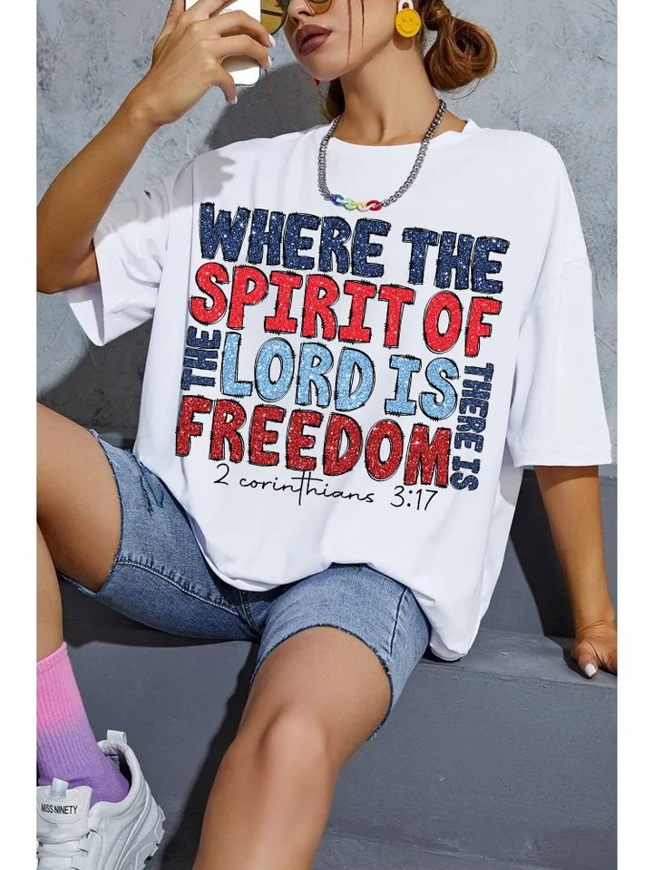 Glitter Where the spirit of the Lord is, there is freedom PNG, Freedom America, christian religious faith, USA 4th July, Independence Day
