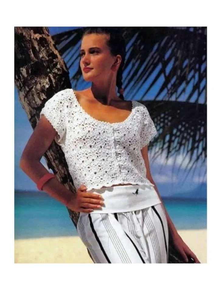 Top crochet pattern, lace top crochet, halter top crochet pattern pdf instant download