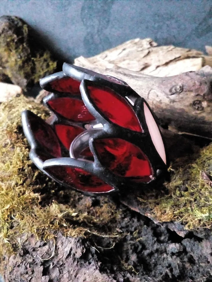 Dragon egg ring holder - handmade stained glass, home decor