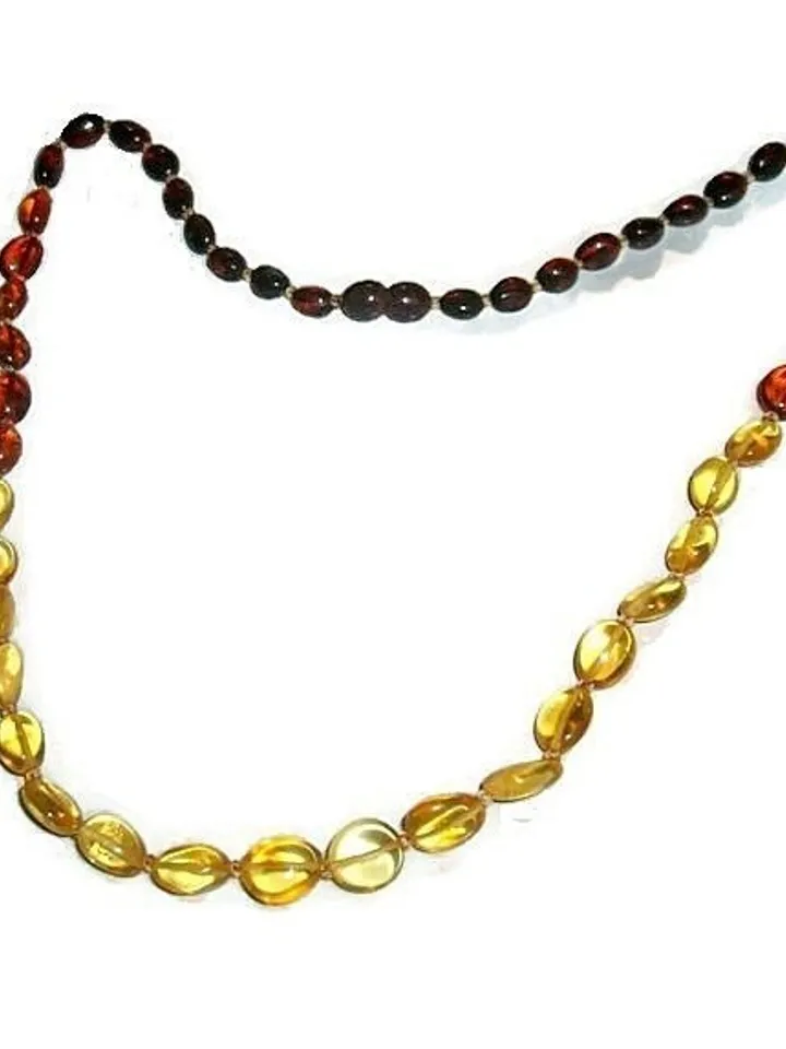 Genuine Amber Necklace Multicolor Yellow Cognac Brown Natural Amber Jewelry Cift For Women Mom Healing and Calming Natural Stone Beads Necklace