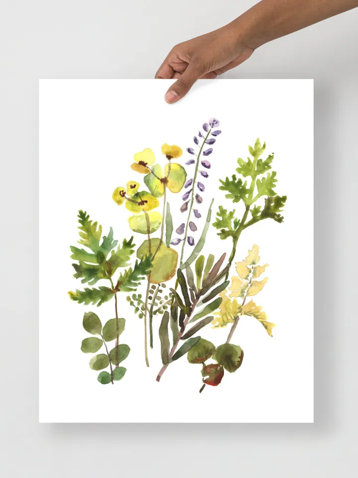 Wildflowers Vintage Set Of 3 Prints, Watercolor Painting, Botanical Art Set, Country Flower Art, Daisy Plant, Bathroom Decor, Home Decor