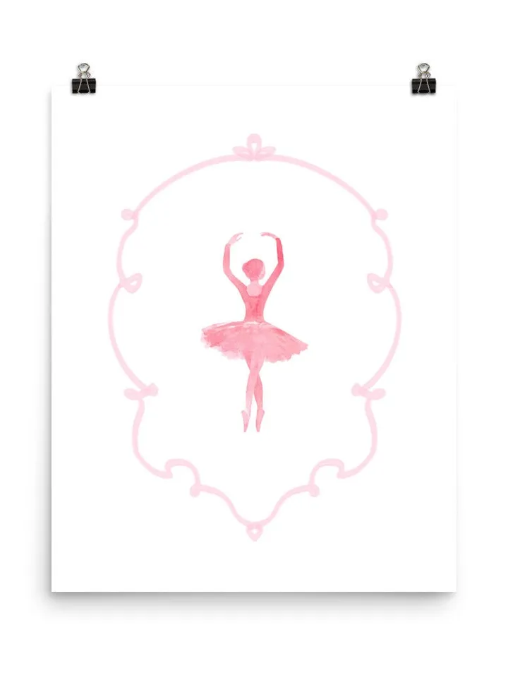 Pink Set Of 4 Ballet Nursery Wall Art Prints, Watercolor Painting, Kids Ballet Prints, Blush Ballerina, Girls Ballet Prints, Vintage Dance