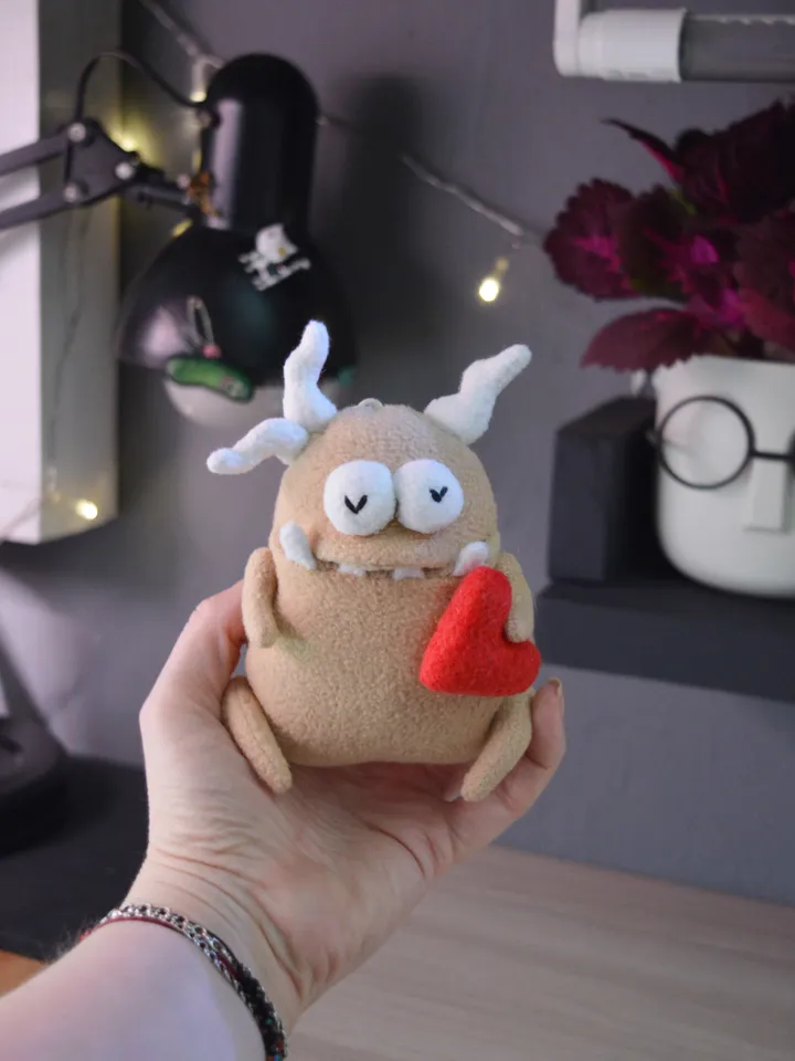Fleece Plush Potato Pattern β Softie Toy with Secret Mouth