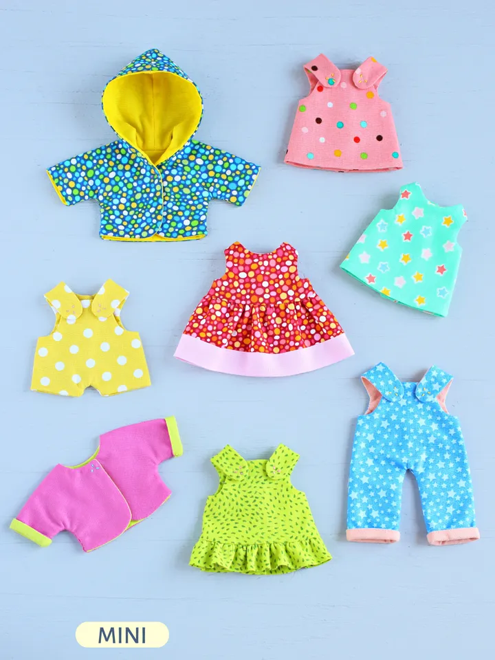 4 PDF Summer Wardrobe for 16 cm (6″) Mini Dolls Sewing Patterns