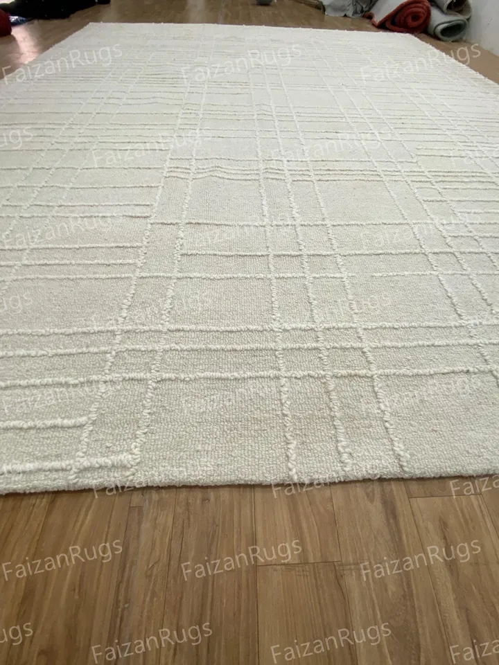 8x10 Hand Tufted Modern Rug High and Low Area Rug Handmade 100% Wool Rug Home Decor Flooring Rug Bedroom Living Dining 6x9 8x10 9x12 10x14