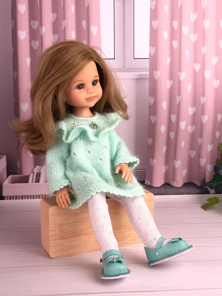 Paola Reina Doll Delight Set: Exclusive Handmade Outfit Dress, Tights, Shoes