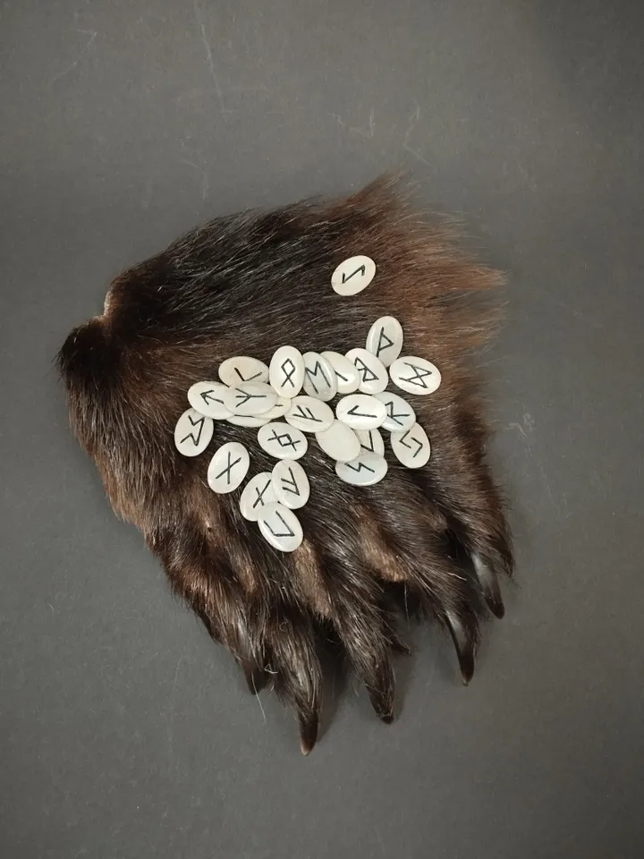Cave bear bone runes