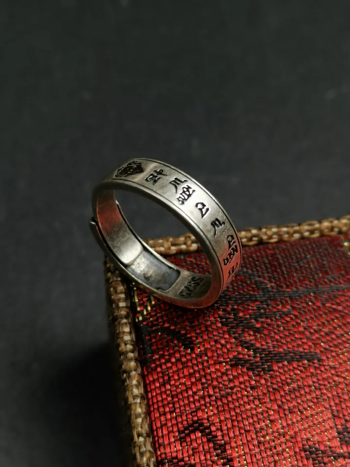 Gandhanra Unique Handcrafted Tibetan Silver Ring | Yellow Jambhala | Adjustable Size | Protection Jewelry | Spiritual Gift