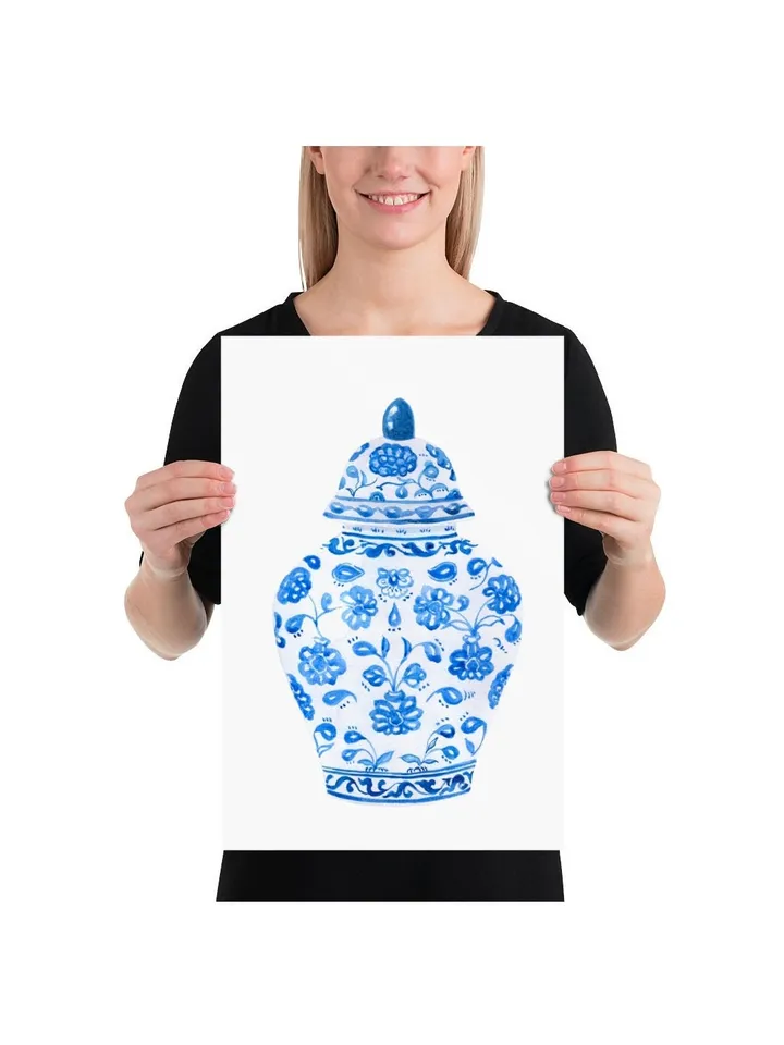 Chinoiserie Wall Art/ Set Of Two Prints/Chinoiserie Chic/ blue and white/ Chinoiserie Decor/ botanical/ Ginger jar/ blue floral/Wall Art Set