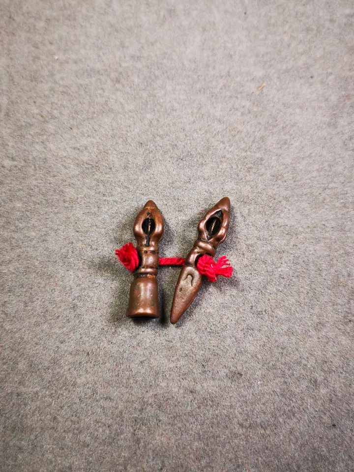 Gandhanra Handmade Tibetan Amulet Pendant,Mini Phurba and Kartika(knife of the dakinis) ,for Prayer Bead Counter,Mala Bead Accessories