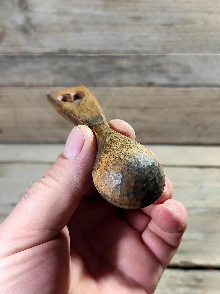 Handmade willow coffee scoop, 9th wedding anniversary gift, Rustic wooden coffee spoon