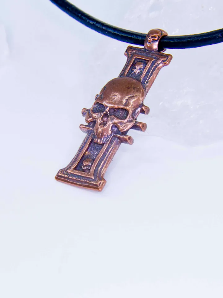 Pure Copper Inquisition Insignia Pendant with Skull