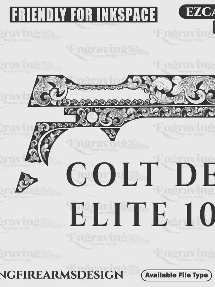 Colt Delta Elite 10 mm Scroll Design Svg,lasercut,laserengraving,svgdesign,engravingfiles,laserpattern,engravingdesign,engravingpattern