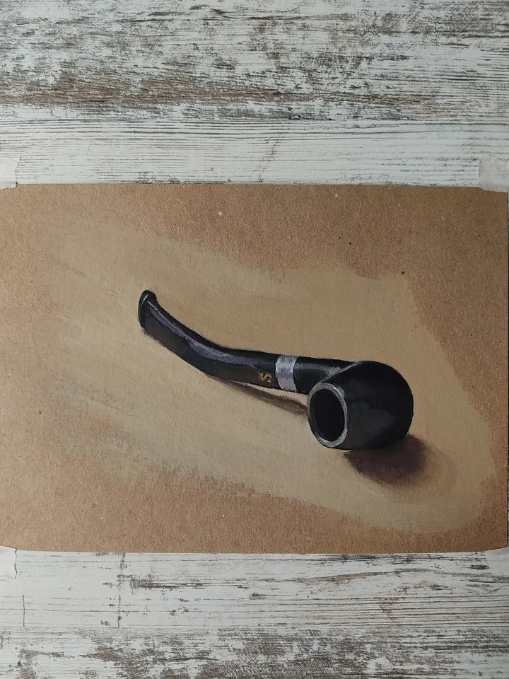 Smoking Pipe. Original gouache painting.