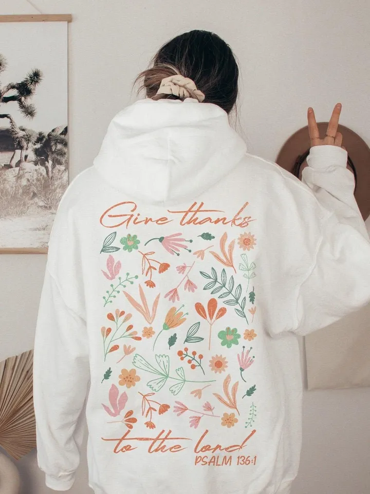 Give Thanks To The Lord Floral Christian PNG, Holiday Shirt Png, Autumn Sublimation, Fall Shirt Png, Thanksgiving Png, Boho Christmas Design