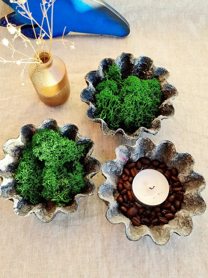 Gray trinket dish Set of 3 jewelry dish Jewelry storage Decor tray Ring tray