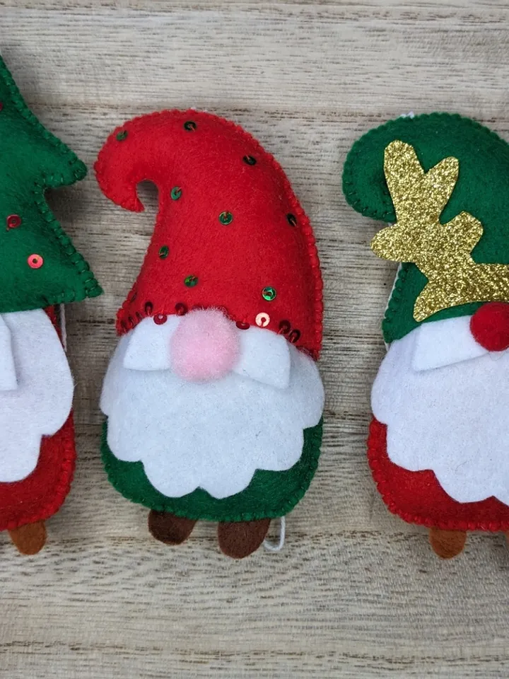 Holiday Gnomes, Felt Christmas Tree Decorations, Scandinavian Gnome, Christmas Gnomes, Swedish Gnome, Set 3 toy