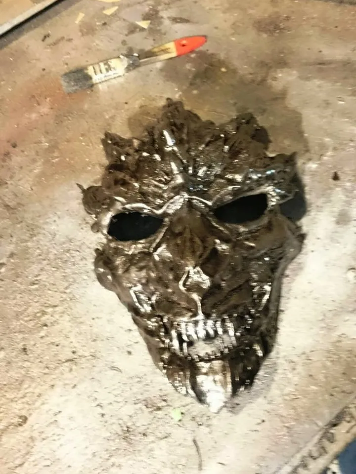 Adult mask - custom made - silver werewolf mask - masquerade mask - sculptural m