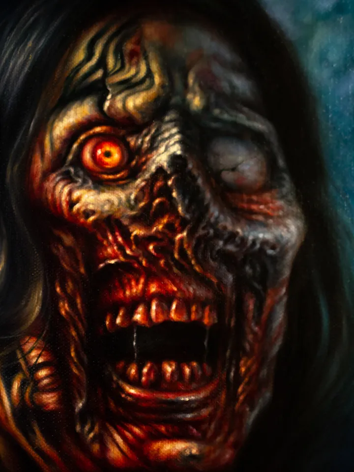 Original oil painting Victoria Heyes Terrifier