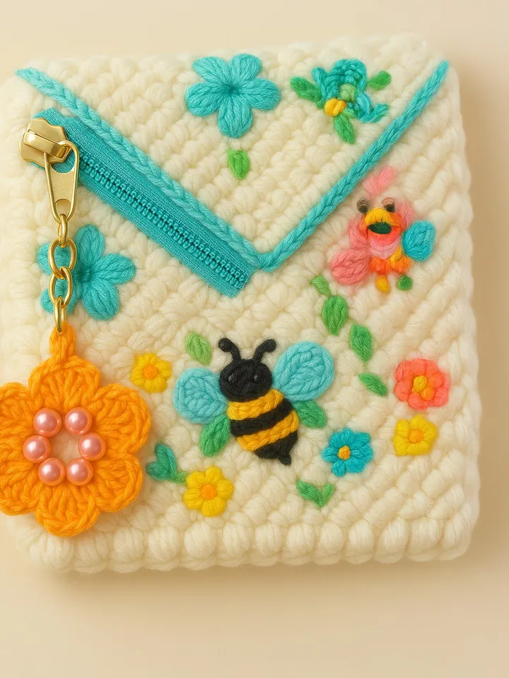 Easy Crochet Flower Keychain Pattern, Easy PDF Mini Crochet Design for Car Accessories or Valentine's Day Gift