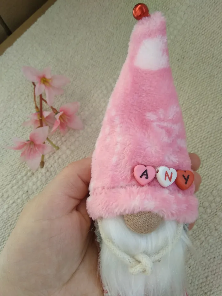 Pink Gnome keychain with your name