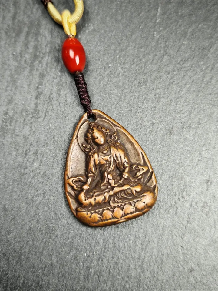 Gandhanra Old Tibetan Buddha Statue Amulet,Unique Green Tara Pendant,Protective Jewelry