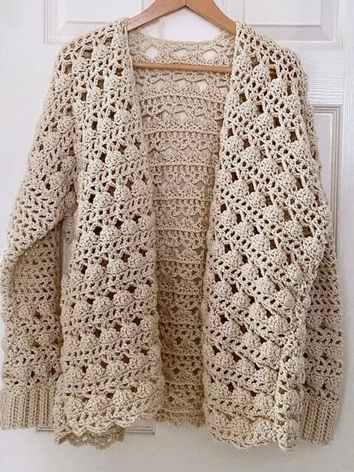 Cardigan crochet pattern, women cardigan  size XS- 5XL