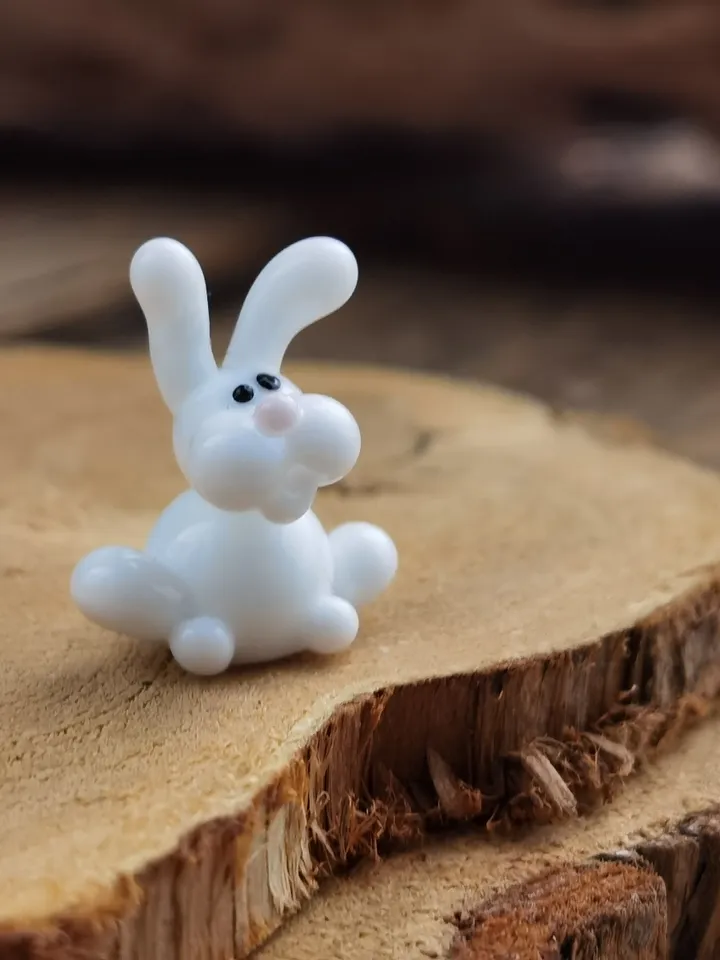 WHITE RABBIT FIGURINE Easter figurines Bunny ornament Easter Bunny decor Rabbit lover gift Rabbit statue Miniature dollhouse easter gifts