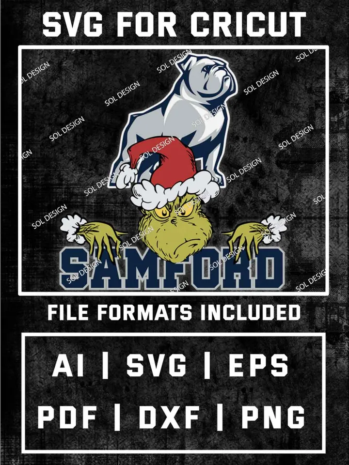 Grinch Samford Bulldogs SVG, NCAA SVG Design, NCAA Samford Bulldogs SVG, NCAA Samford Cricut, Christmas Svg, Grinch svg, Digital Download