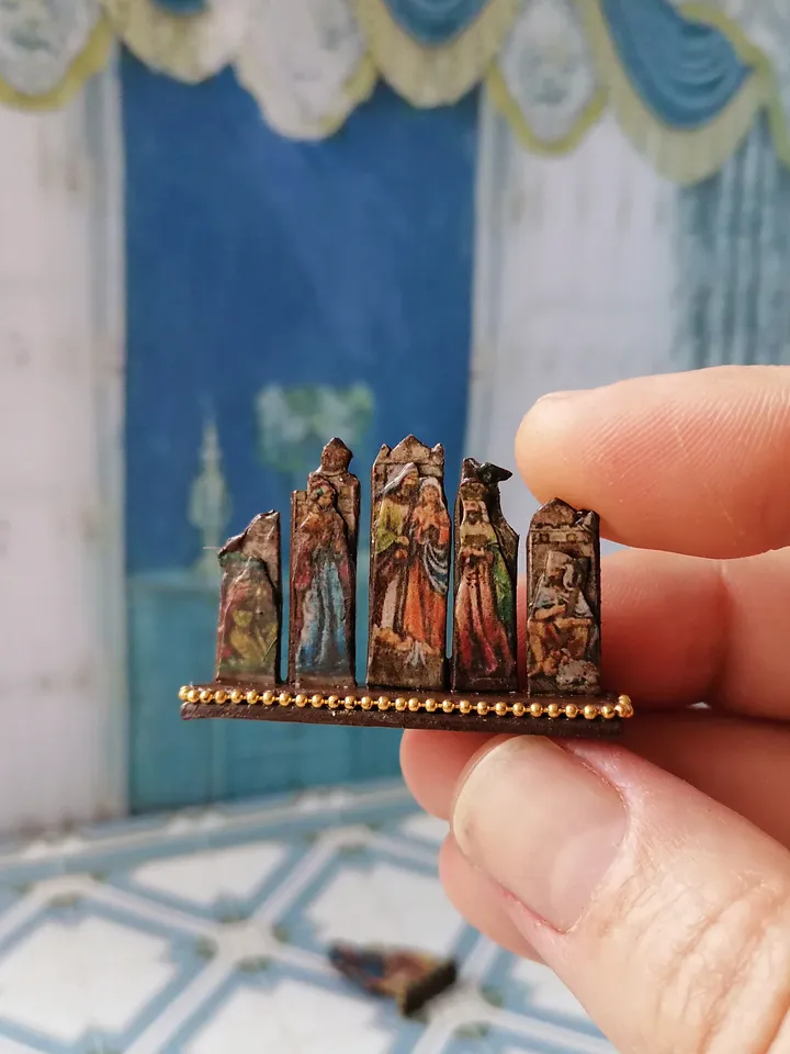 Christmas set. Dollhouse miniature. 1:12. Christmas. Christmas gift. Author's design. Nativity scene.