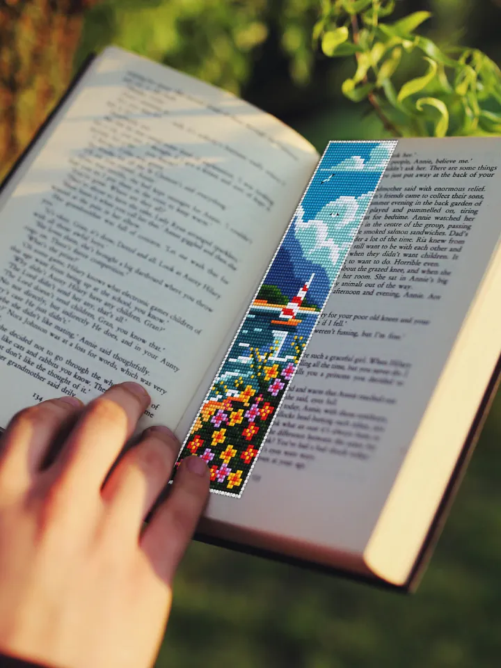 Bookmark cross stitch pattern digital PDF Modern handmade bookmark nature embroidery beginners Instant download Gift for book lover #B5