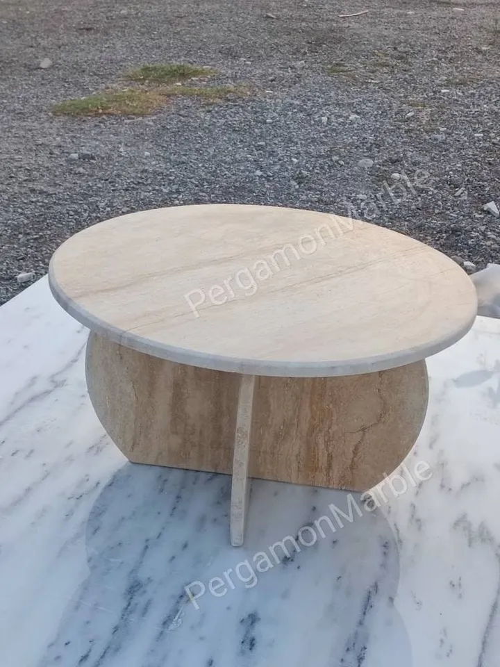 Travertine Coffee Table handmade italian model free shipping real travertine fast shipping