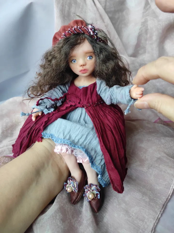 Handmade collectible doll. Doll in Venetian style. Snow White.
