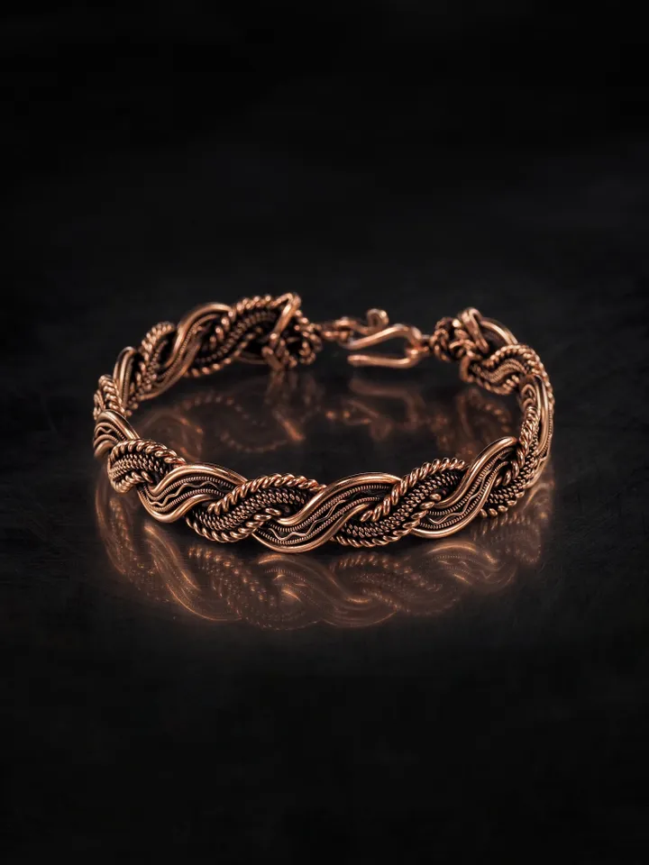Wire wrapped copper bracelet for woman Antique style copper jewelry WireWrapArt